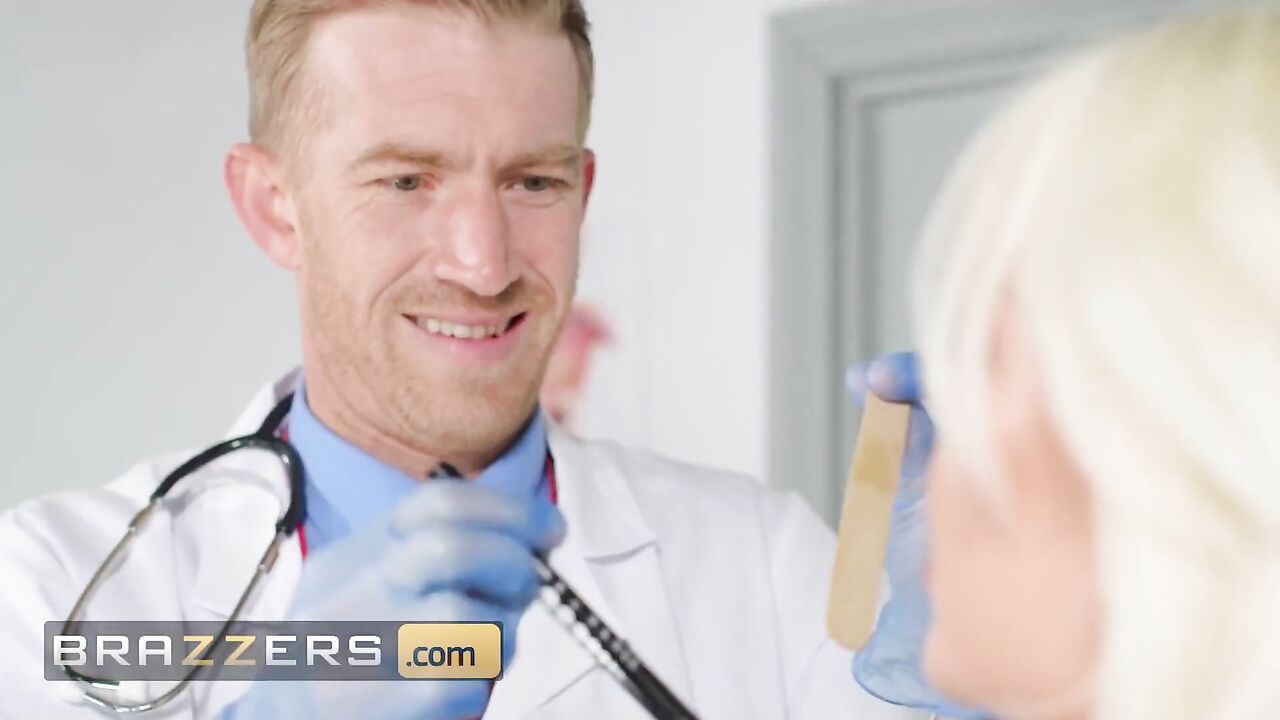 Brazzers - Gorgeous Blonde Gina Varney Swallows Her Doctor's Big Cock To Show Him Her Drool Problem