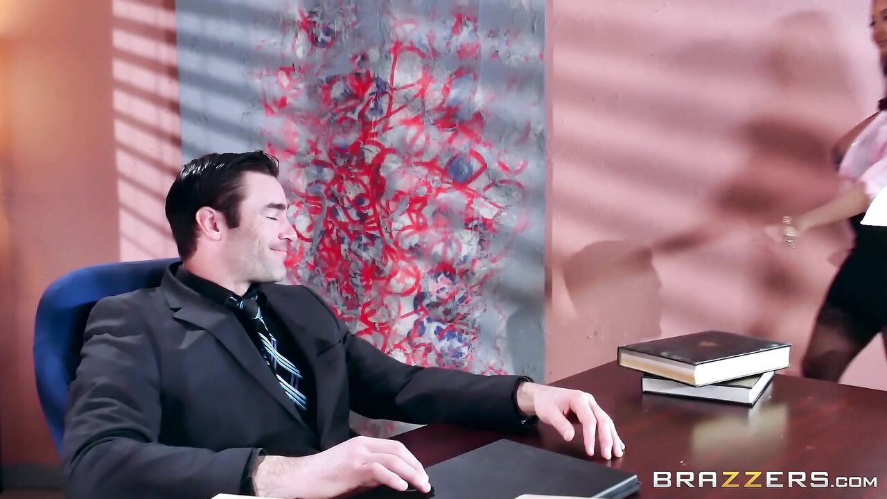 Described Video – Sexy Threesome in the Office - Brazzers