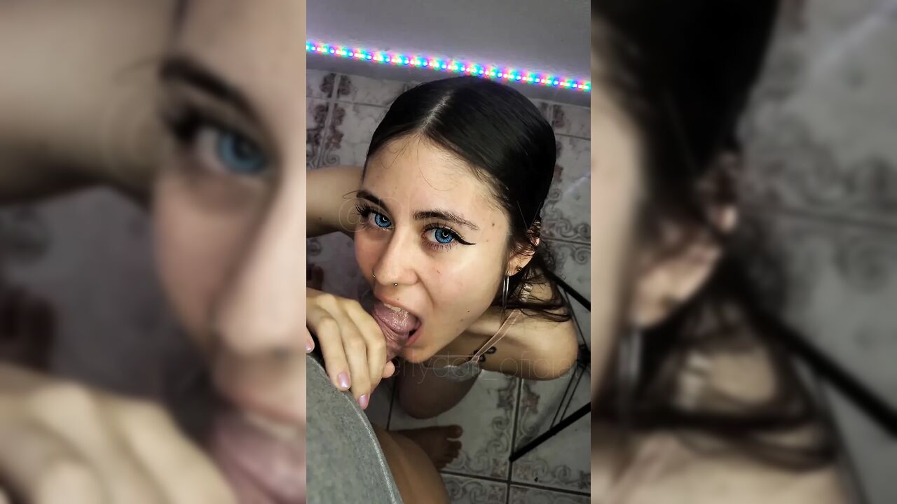 My Friend Always Lends Me His Girlfriend to Fill Her Mouth with My Cum. and She Swallows It All