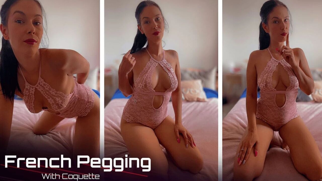 French Pegging - Coquette's Exclusive Solo: Insults, Spitting and Strap-on
