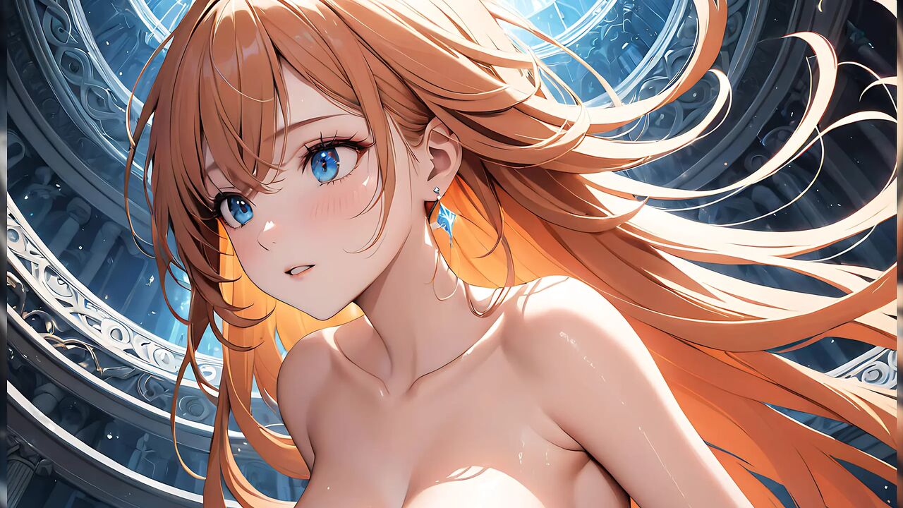 Weightless Serenity - Ai Girl Blinking Softly as Her Hair Floats in the Air