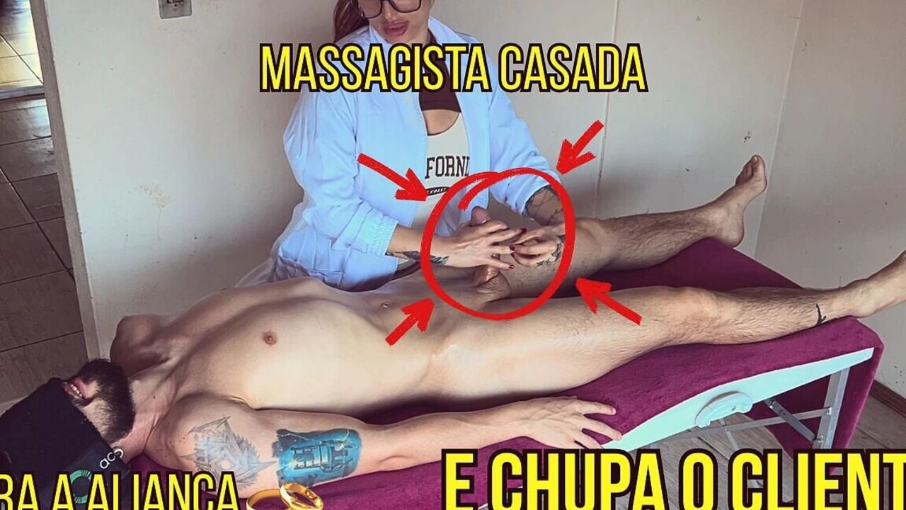 Married Masseuse Takes off Wedding Ring and Gag on Milk - Explosive Happy Ending Massage