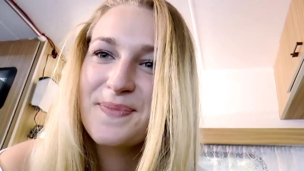 Hot young blonde gets fucked by stranger's massive cock and sucks