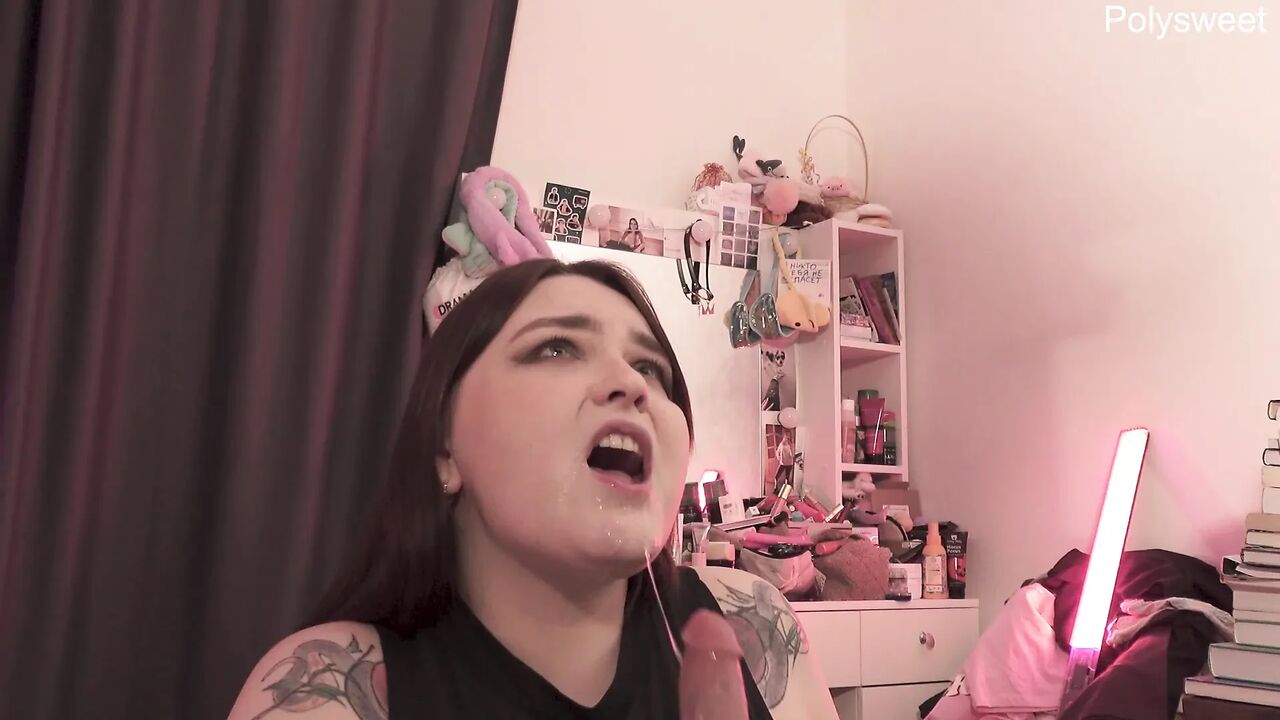 beautiful BBW will squeeze all the juices out of your dick! (solo, dildo, cum)