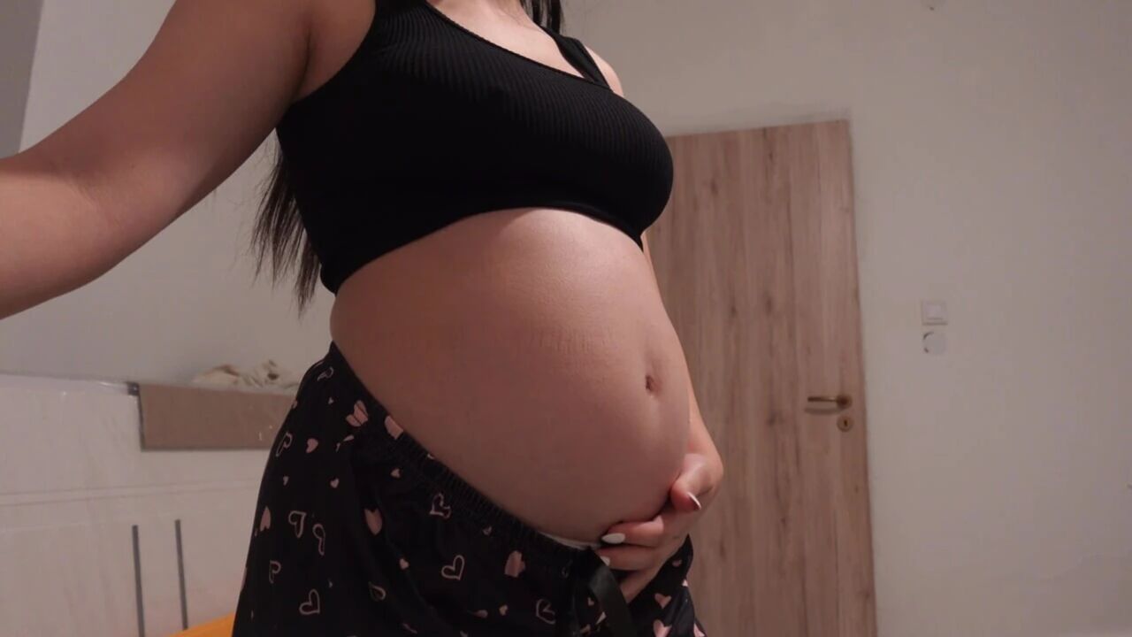 My pregnant Indian wife masturbates in the bathroom in white panties