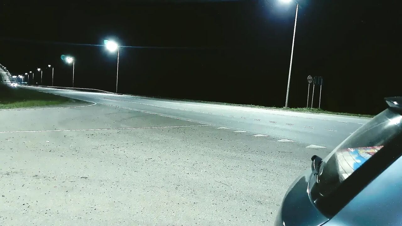 Risky Masturbation in Car Near the Road