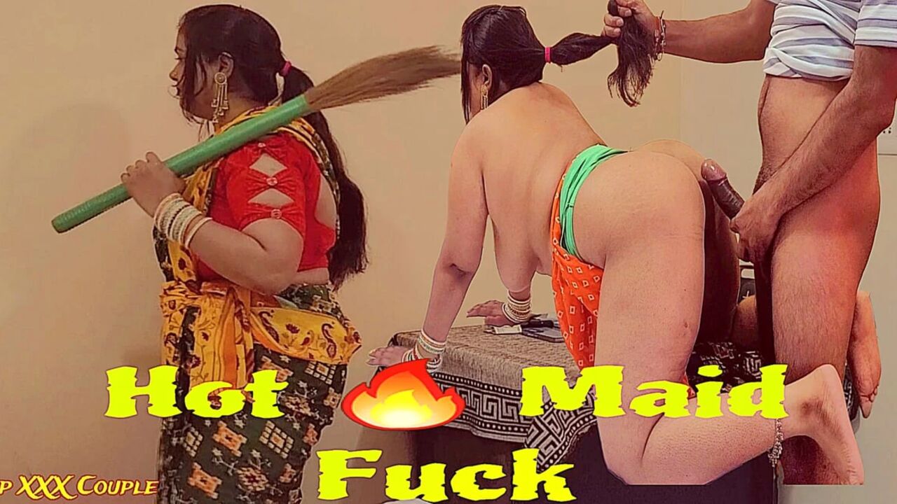 Hot maid enjoyful quick fuck with owner.