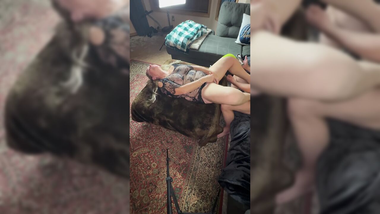 Dirty Mature Wife Beats Her Pussy Into Multiple Orgasms While Daddy Strokes