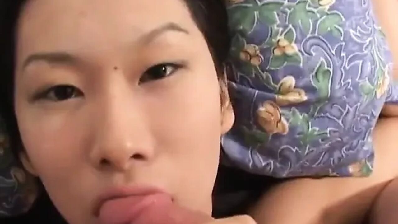 Sexy Asian slut gets a massive facial cumshot