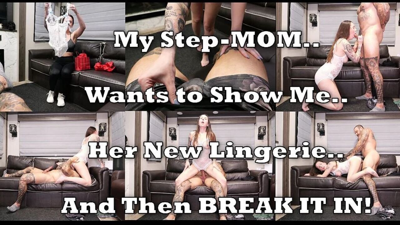 My Stepmom Tries on Her New Lingerie for Me