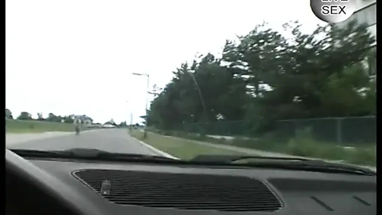 Cute blonde slut masturbating in the car