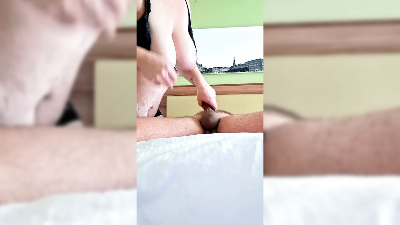 Horny wife gets fucked in the hotel by a friend of the husband