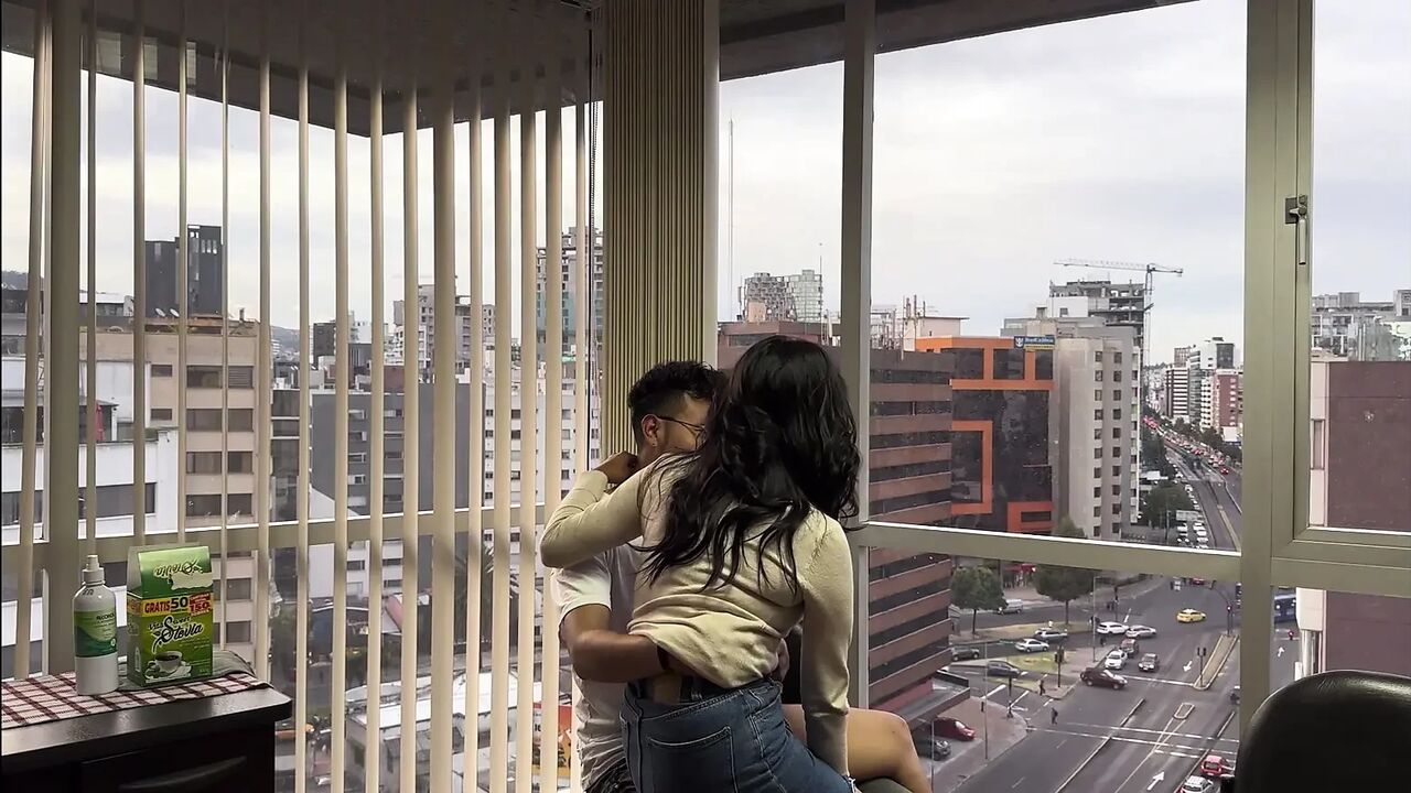 Sexy big ass fucked on desk when boss comes out