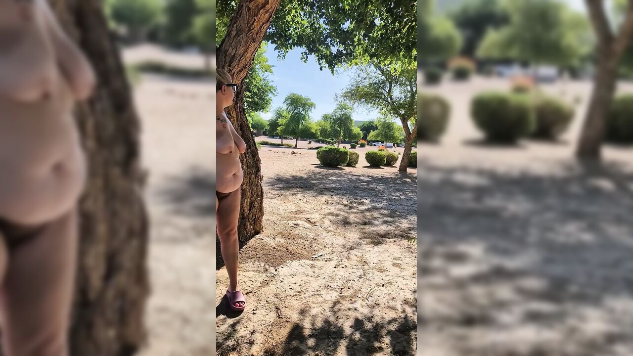 Thick BBW wife public nude blowjob! BadBlondieMonroe