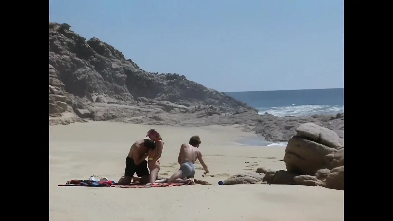 Crystal Wilder Fucked Hard on the Beach by Two Big Cocks