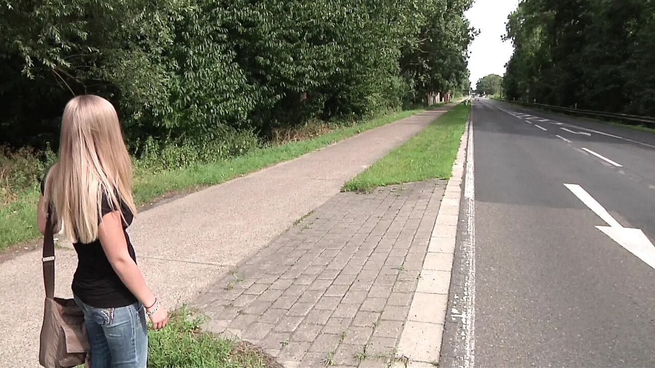 German Girl cars off and get fucked by a real macho