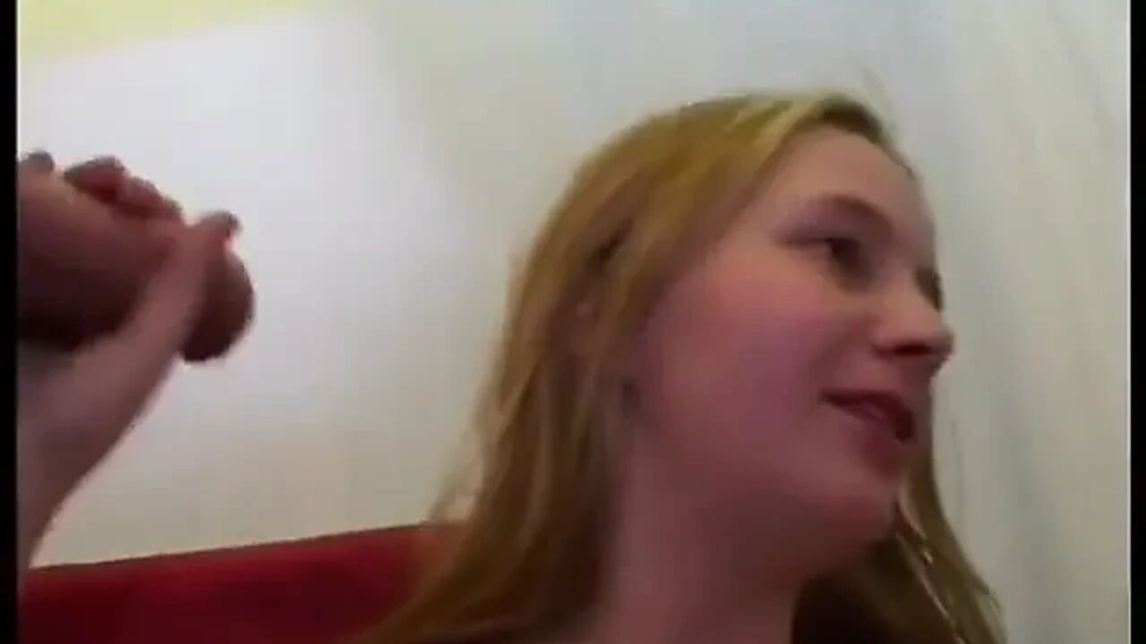 Blonde girl eats cum after a hard fuck by a massive dick