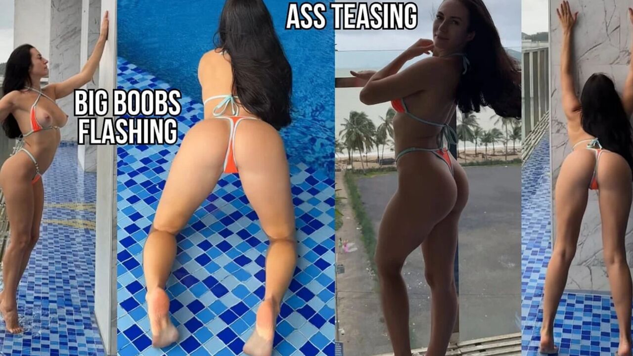Titty Flashing in a Wet Bikini While Everyone Stared