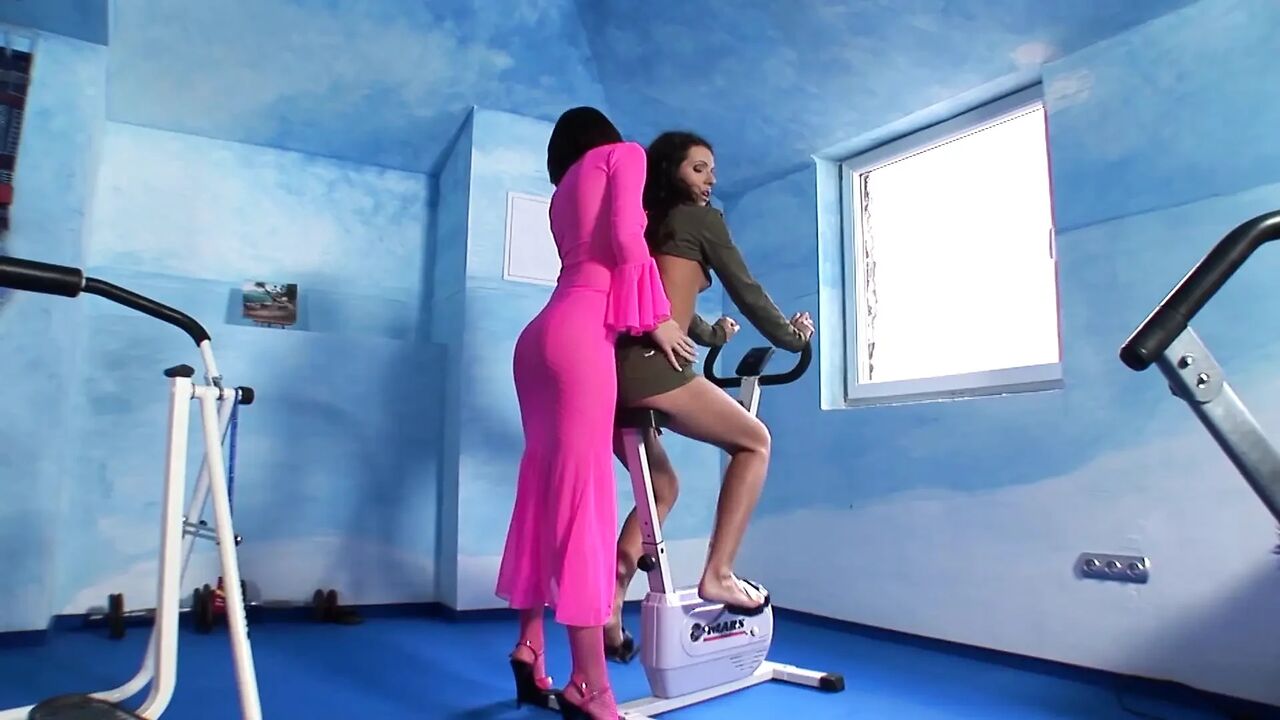 Sexy pretty lesbian seduced by a hot lesbian and fucks with a dildo