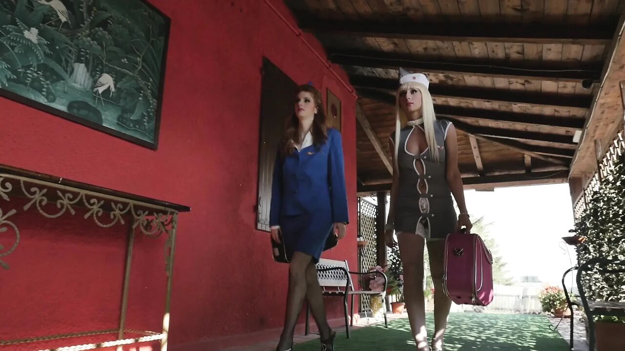 Sex Toys, Pussy Licking and Lesbian Orgasm for These Two Hostesses