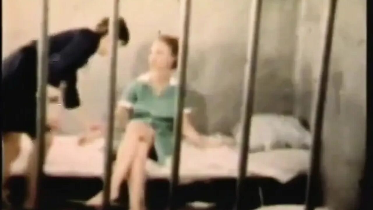 Wild vintage foursome in the prison