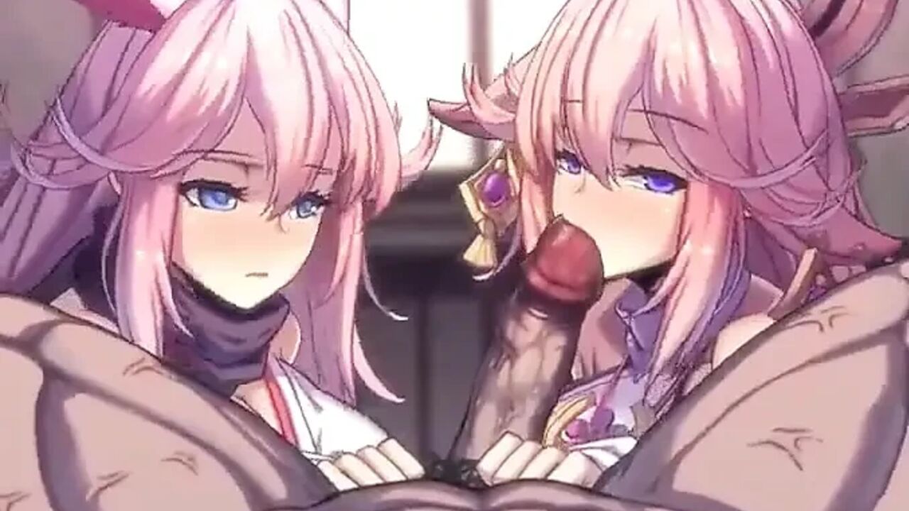 Yae Miko & Yae Sakura Blowjob