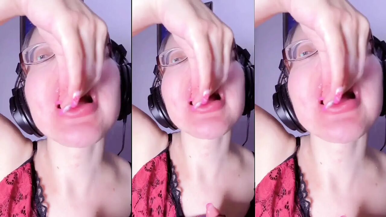 Asmr Teeth Candy Eating - Asmr, Eye Glasses, Gianess, Lipstick, Big Lips, Mough, Food, Face Fetish, Long Nails