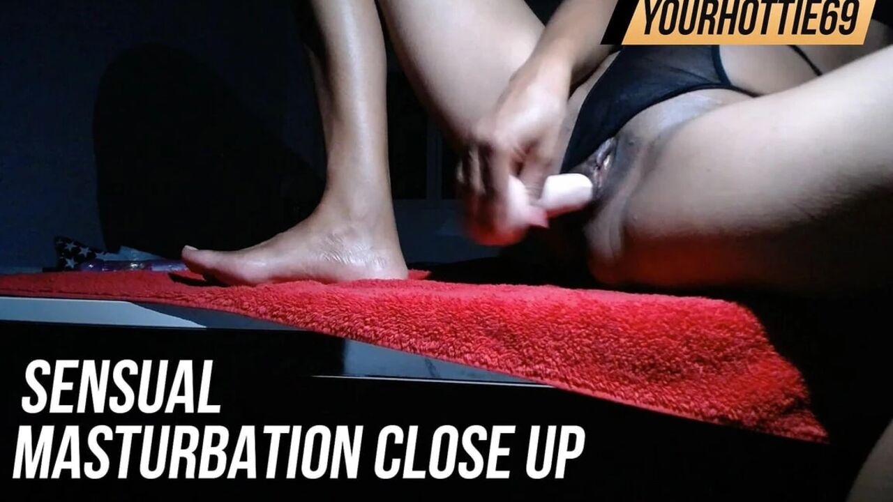 Sensual masturbation close up