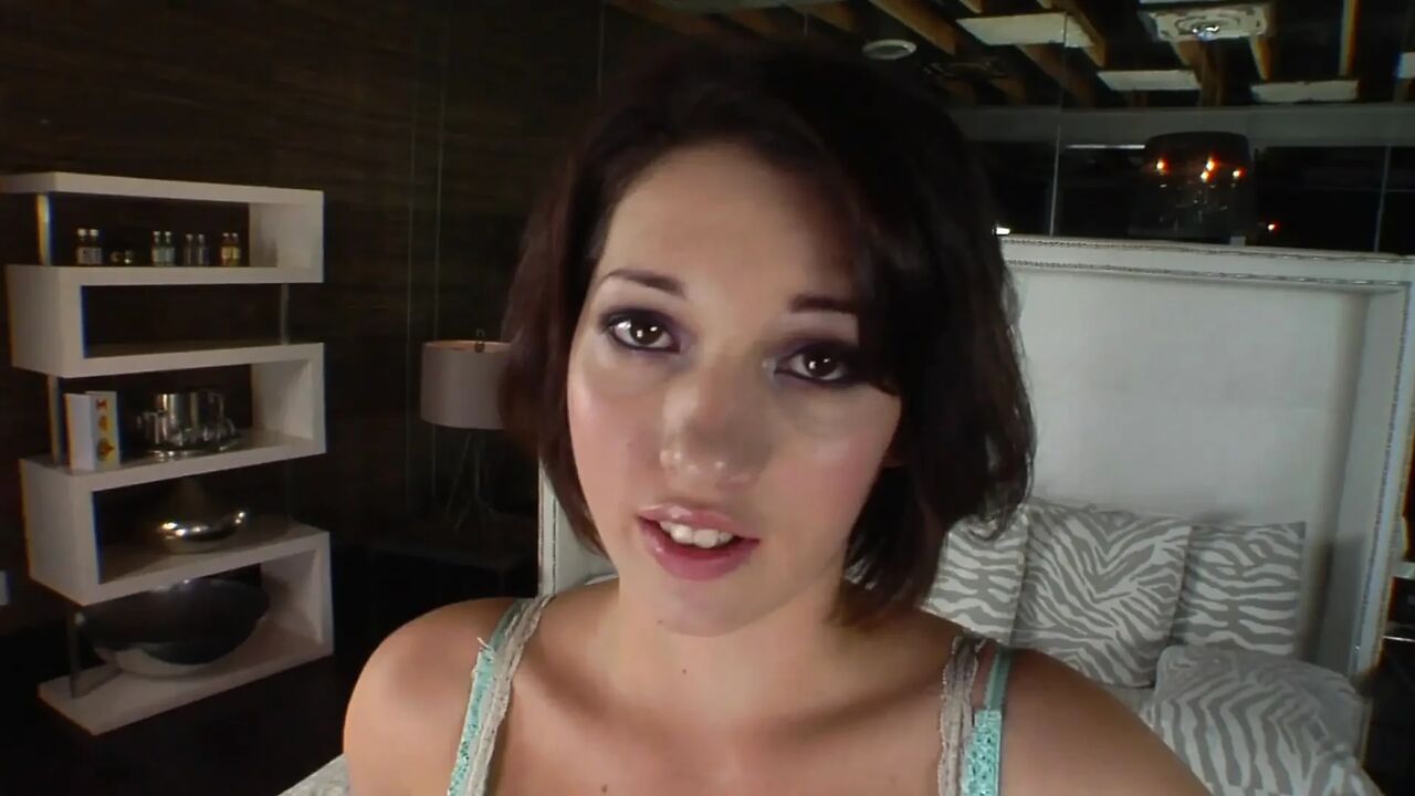 Brunette teen gets her first porn action and warm load in her mouth