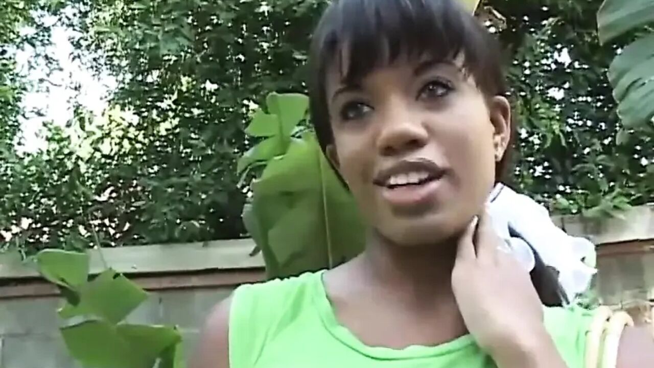 Small tits black babe pussy fucking in dogging position