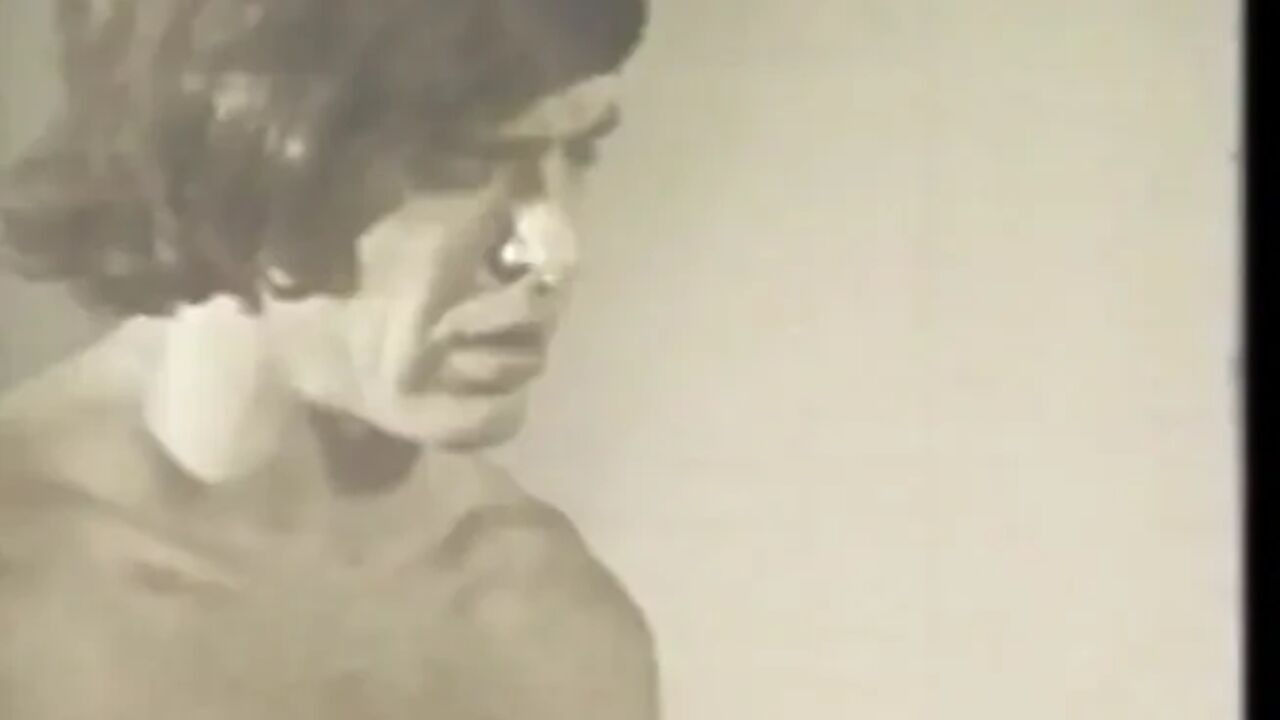Vintage threesome black and white sex film