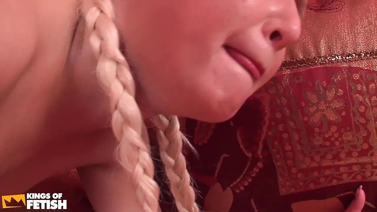 Tattooed teen moans and masturbates before getting fucked deep by a a dude on the couch