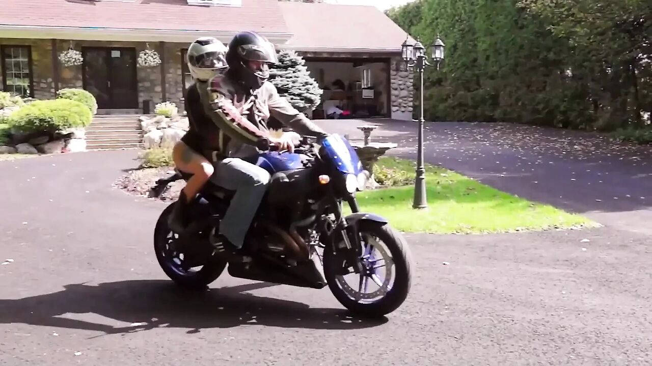 Risky Wet Motorcycle Fuck Outside
