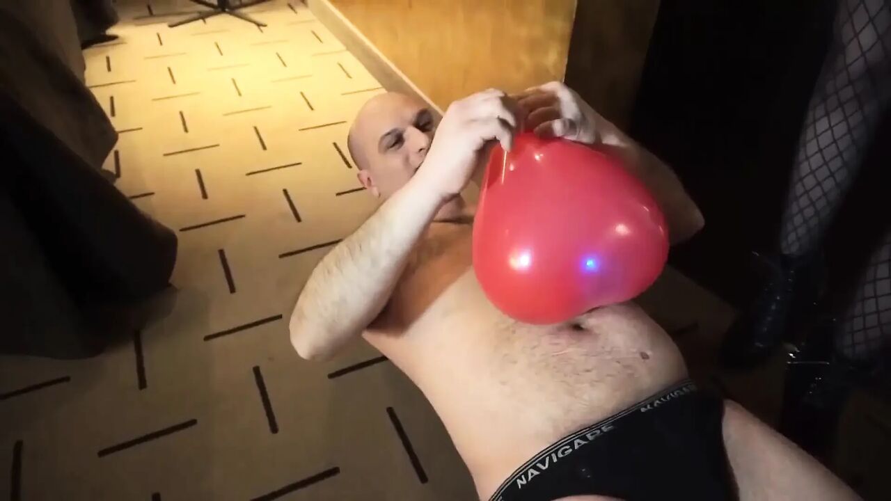 Trampling femdom chick punishing her slave
