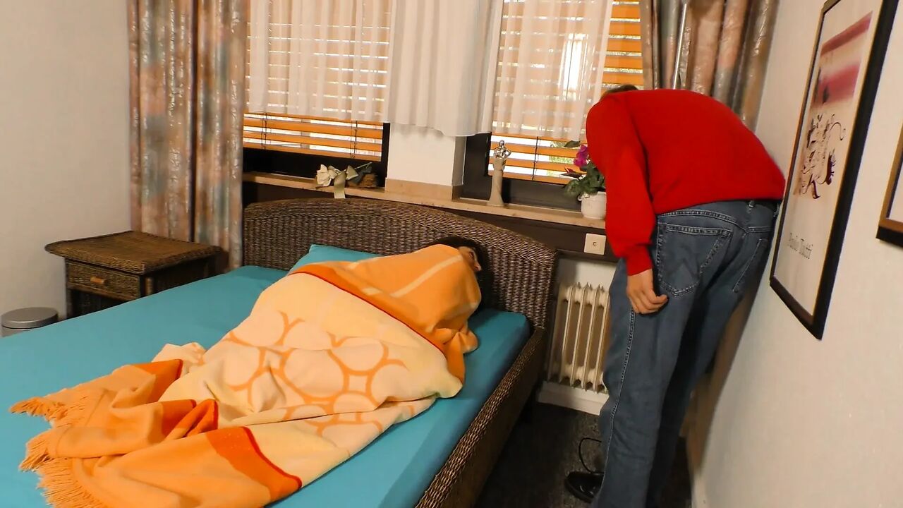 Mature brunette submits to husband's wish for sex