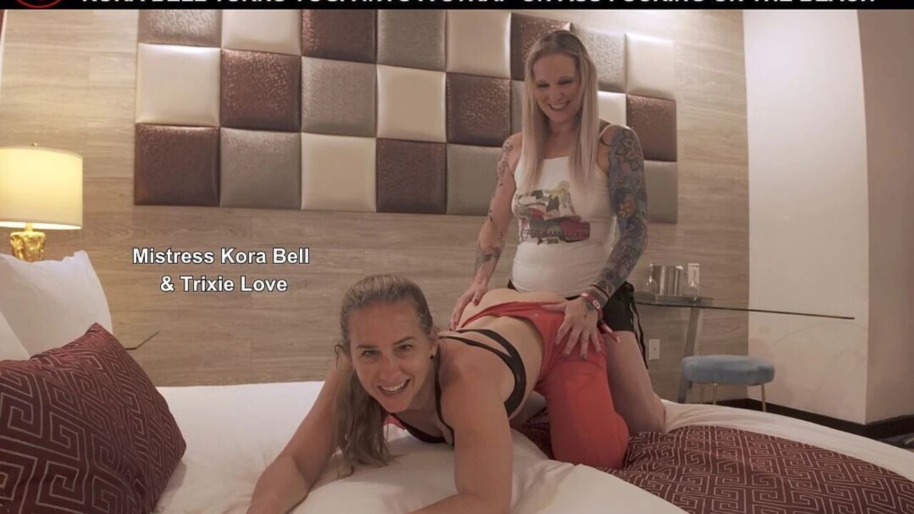 Kora Bell Turns Yoga Into a Strap-on Ass Fucking on the Beach