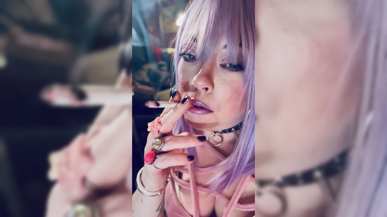 Your Very Own Smoking Dolly! Tina Snua Smokes A Kingsize Cigarette With Lots Of Smoke