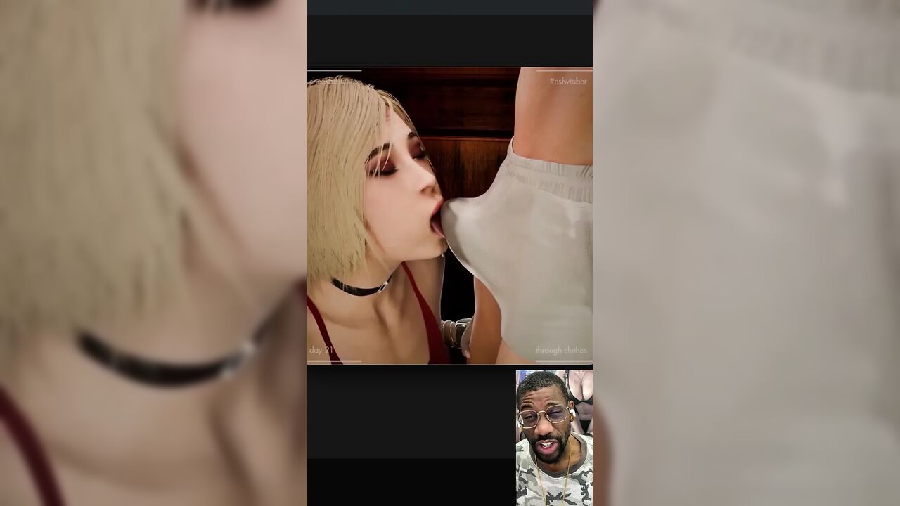 Ada Wong Teases a Gooner Cock by Licking His Dick Through His Boxers
