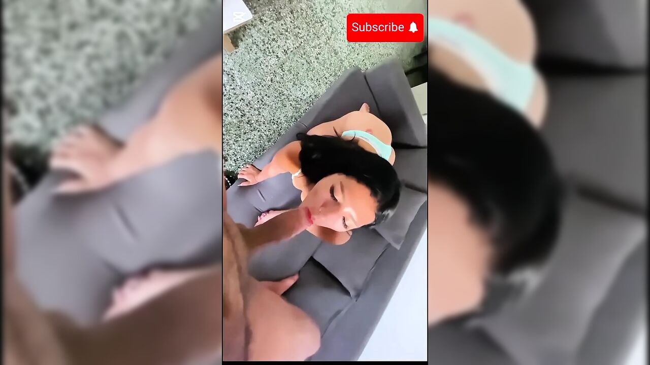 Young Indian girl getting cock on the couch after cleaning the house