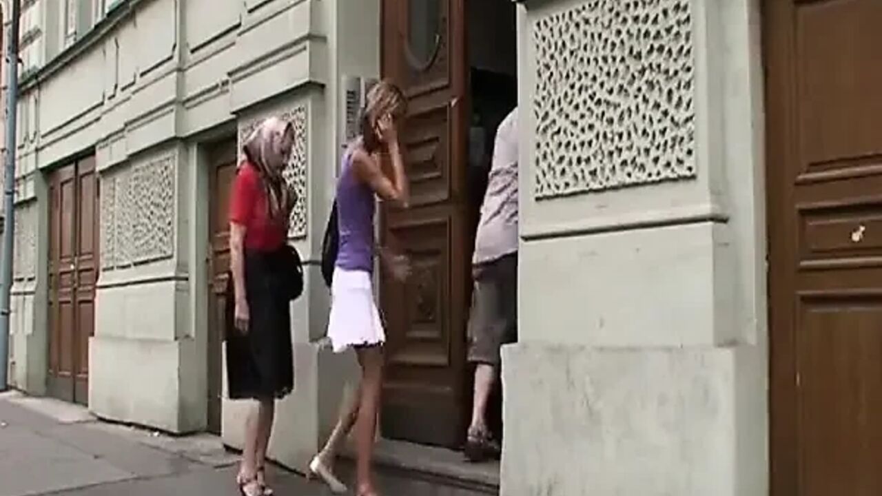 Slim Teen Joins an Elderly Couple in Sex