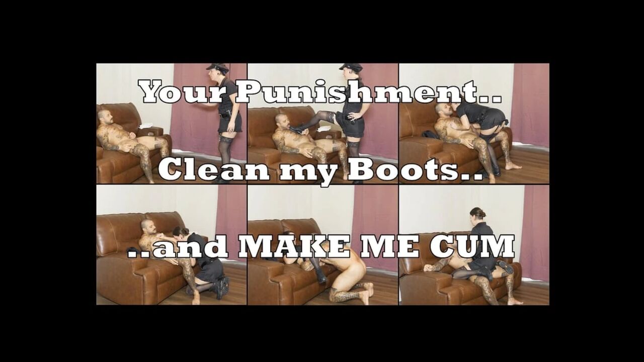 House Husband Punishment - Clean My Boots and Make Me Cum
