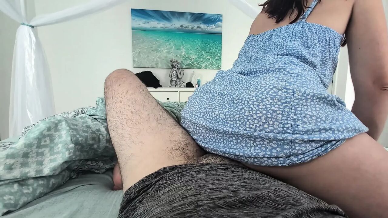 Red Head Girl in Dress Riding Reverse POV