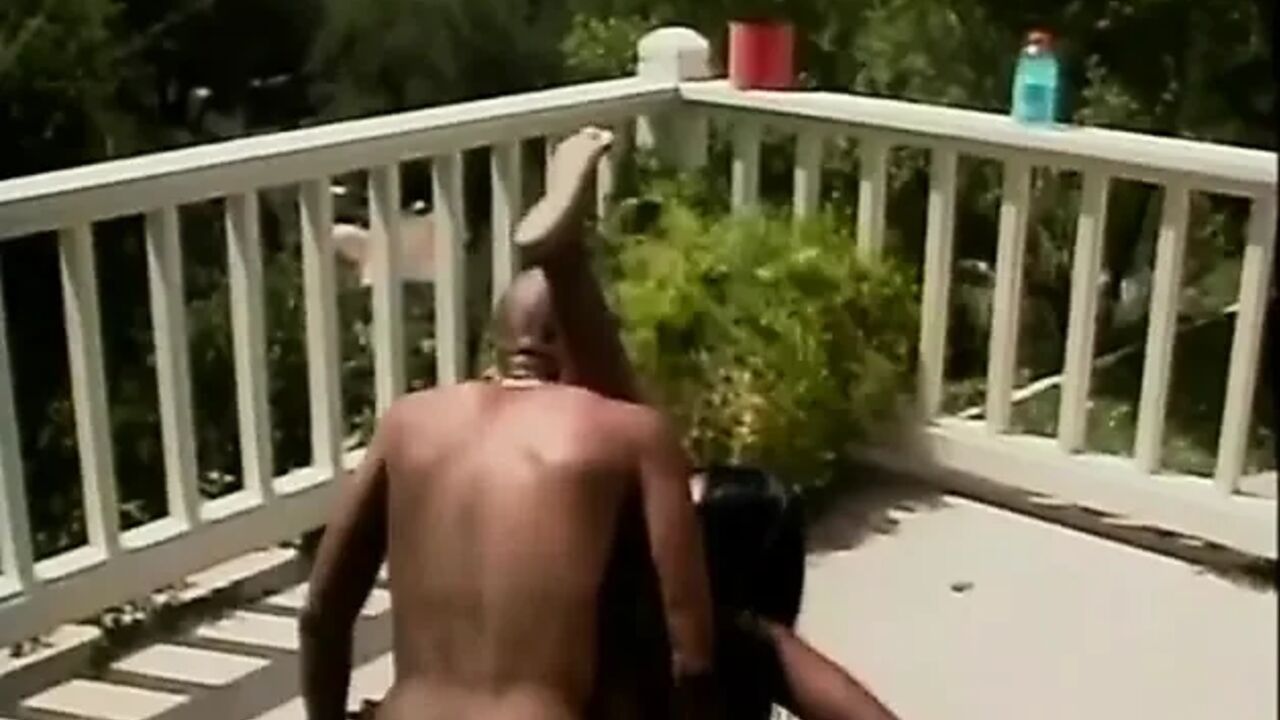 sexy black couple pussy fucking in the garden