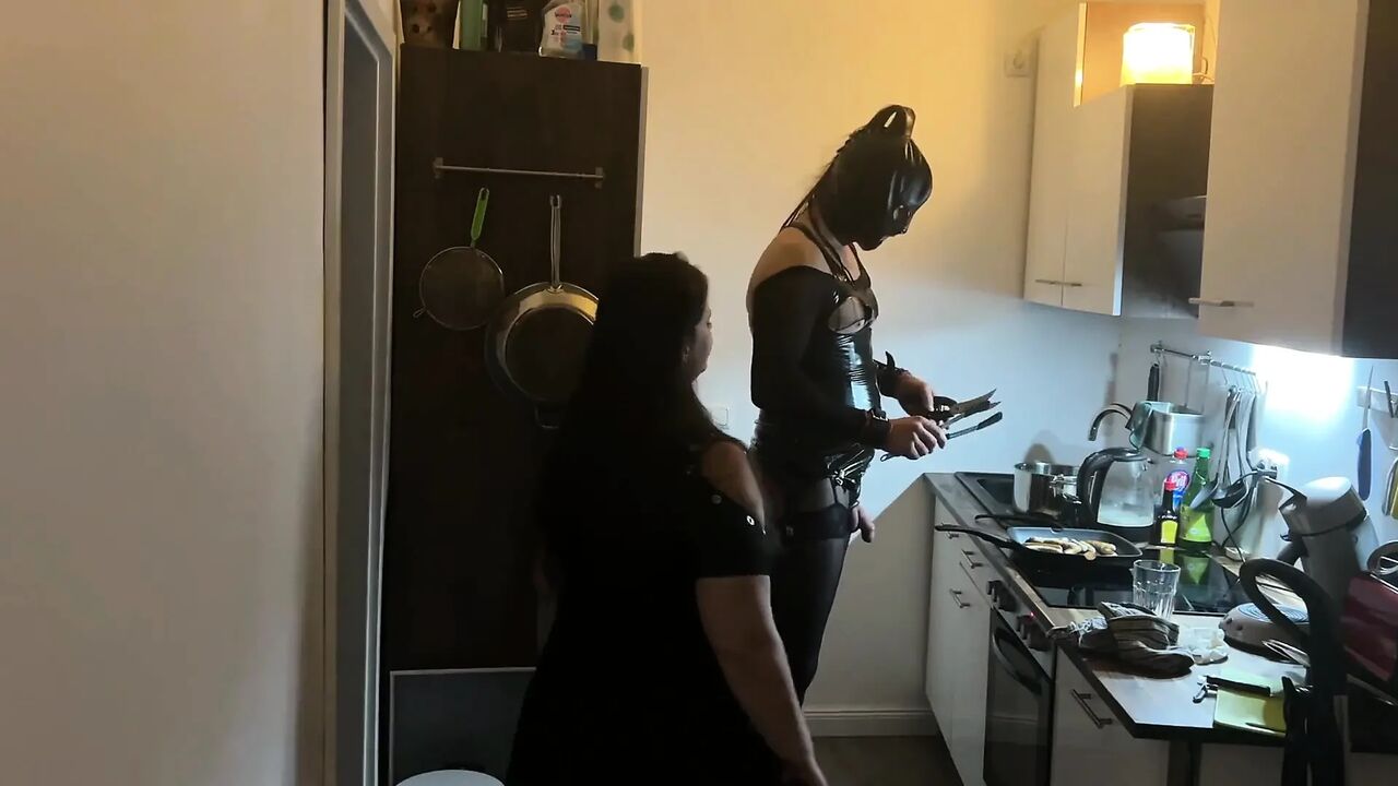 Fetish Lofts Cooking Session with TV Slave Part 3-4.