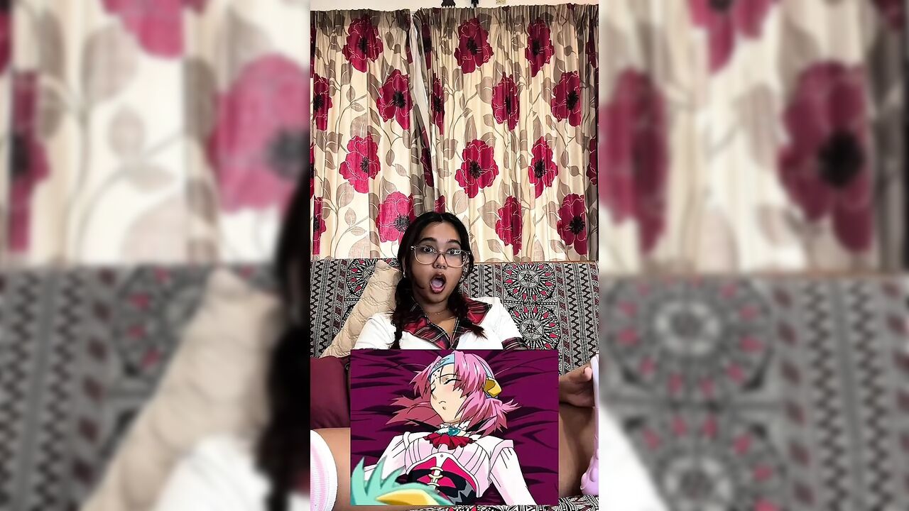 Petite Desi Mia Z reacts to hentai GTS Viper ep 1