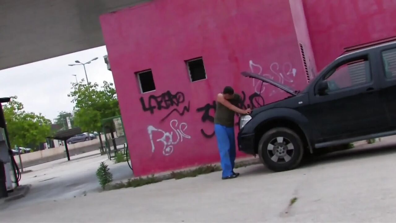 Rich stupid girl has car trouble in a run down estate and she's banged like a bitch on the hood