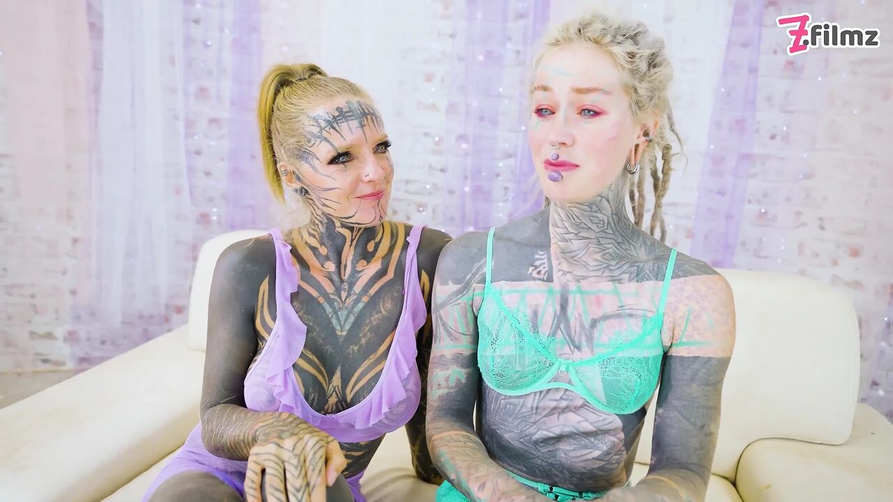 2 Hot Heavily Tattooed Teens Hard Fuck World Champion, ATM, Gapes, Facial