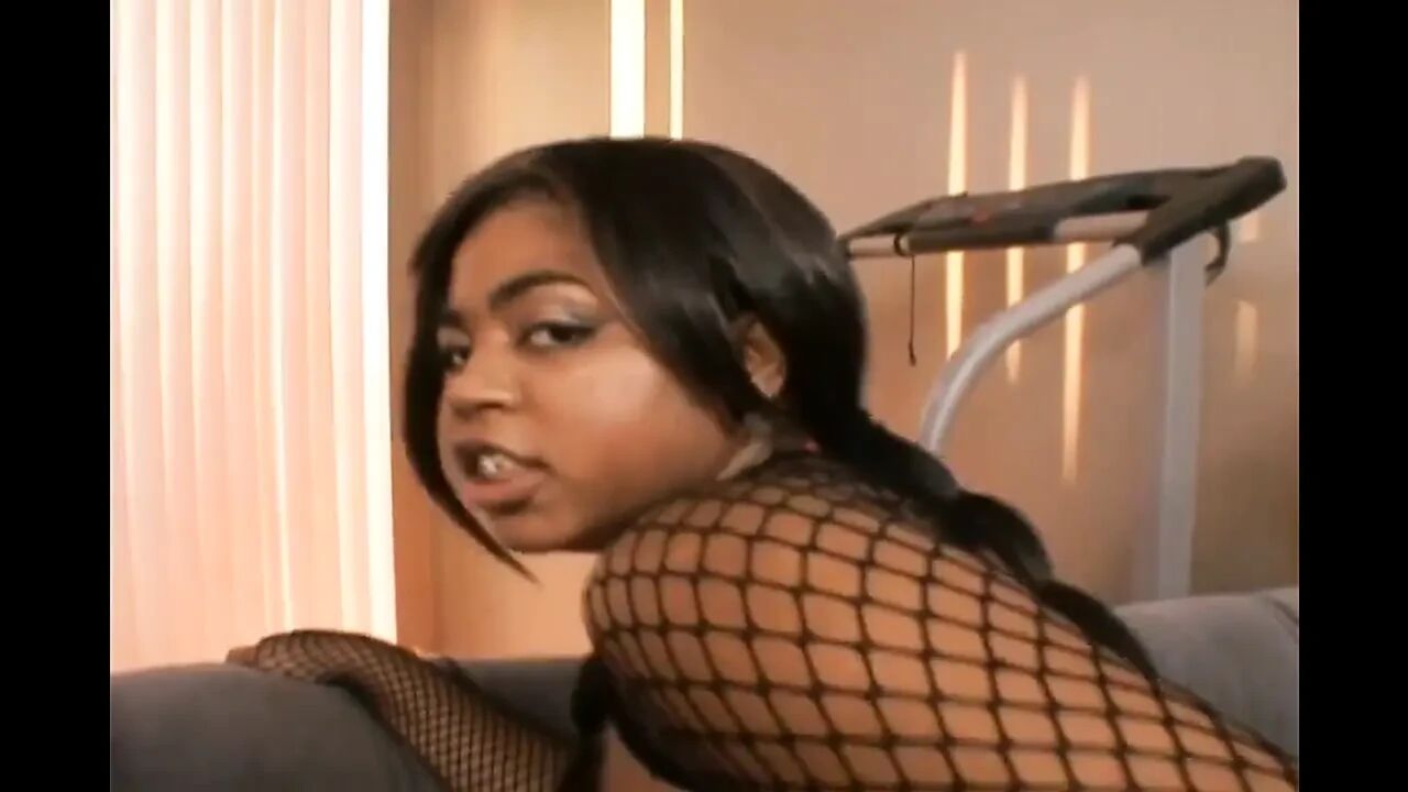 Chubby ebony crazy for cock
