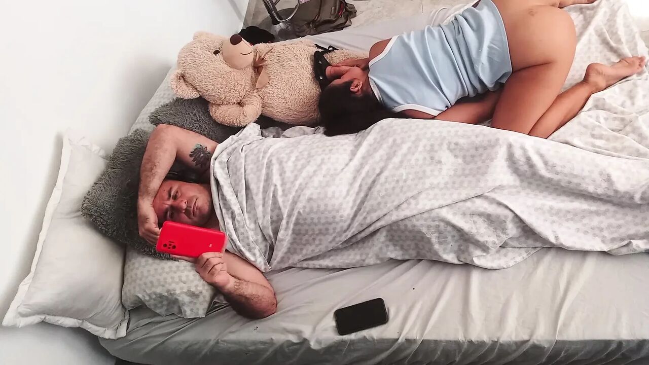 I masturbate in front of my horny stepfather and we make a video.