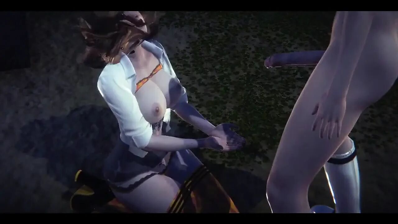Hentai Uncensored - Hermi Blowjob and Fucked in a Park at Night - Japanese Asian Manga Anime Game Porn